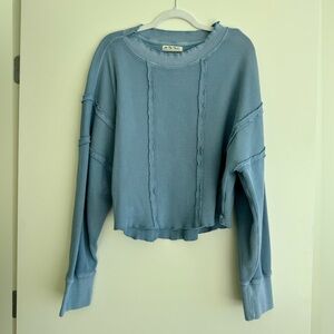 Free People We The Free Blue Ribbed Long Sleeve 💙